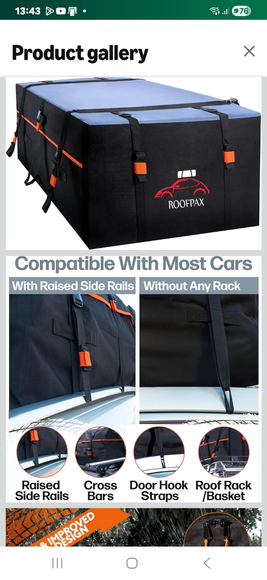 Cargo bag para cualquier carro a prueba de agua 19 cubic