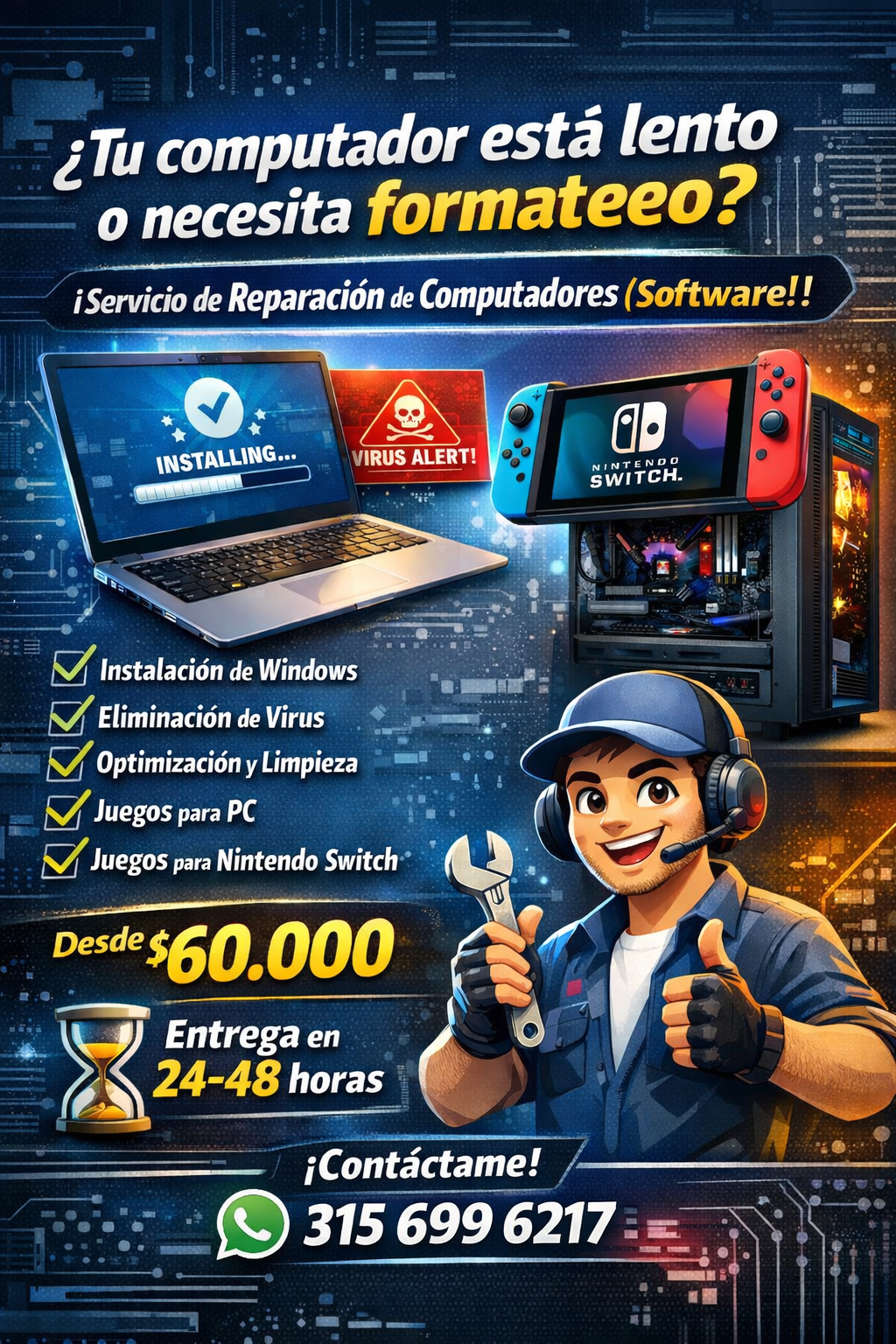💻 Reparación y Optimización de Computadores (Solo Software)