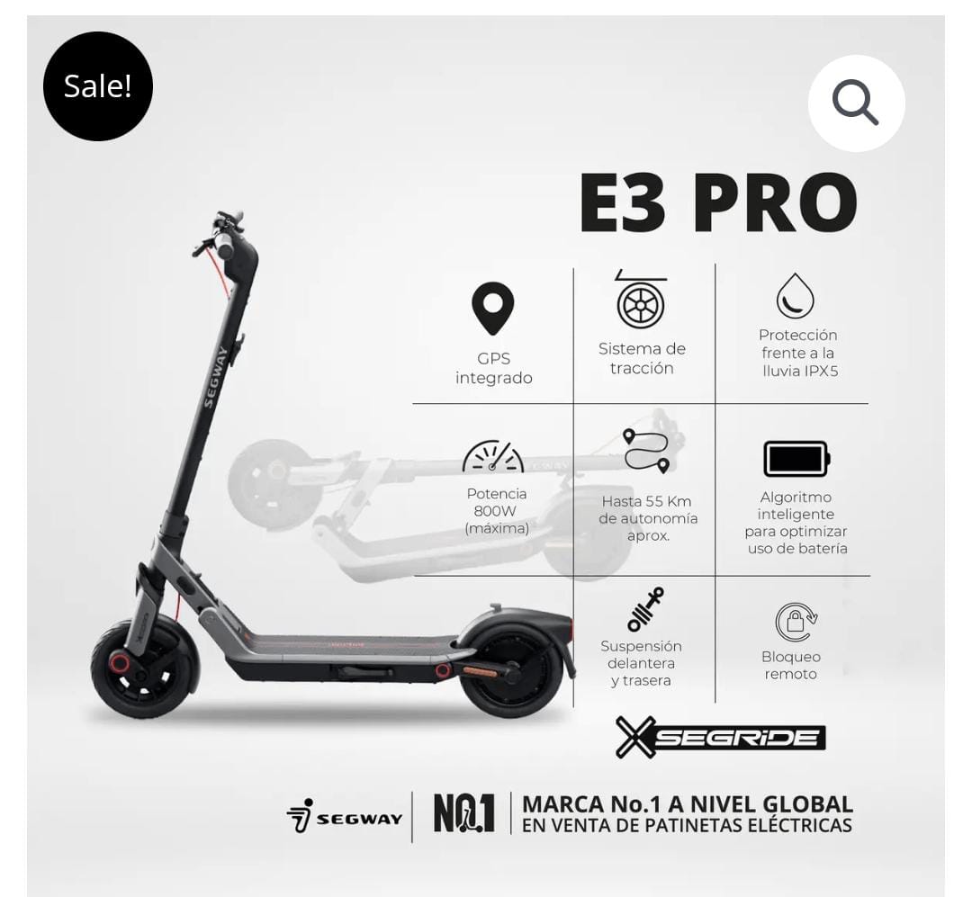 patineta electrica segway ninebot e3 pro