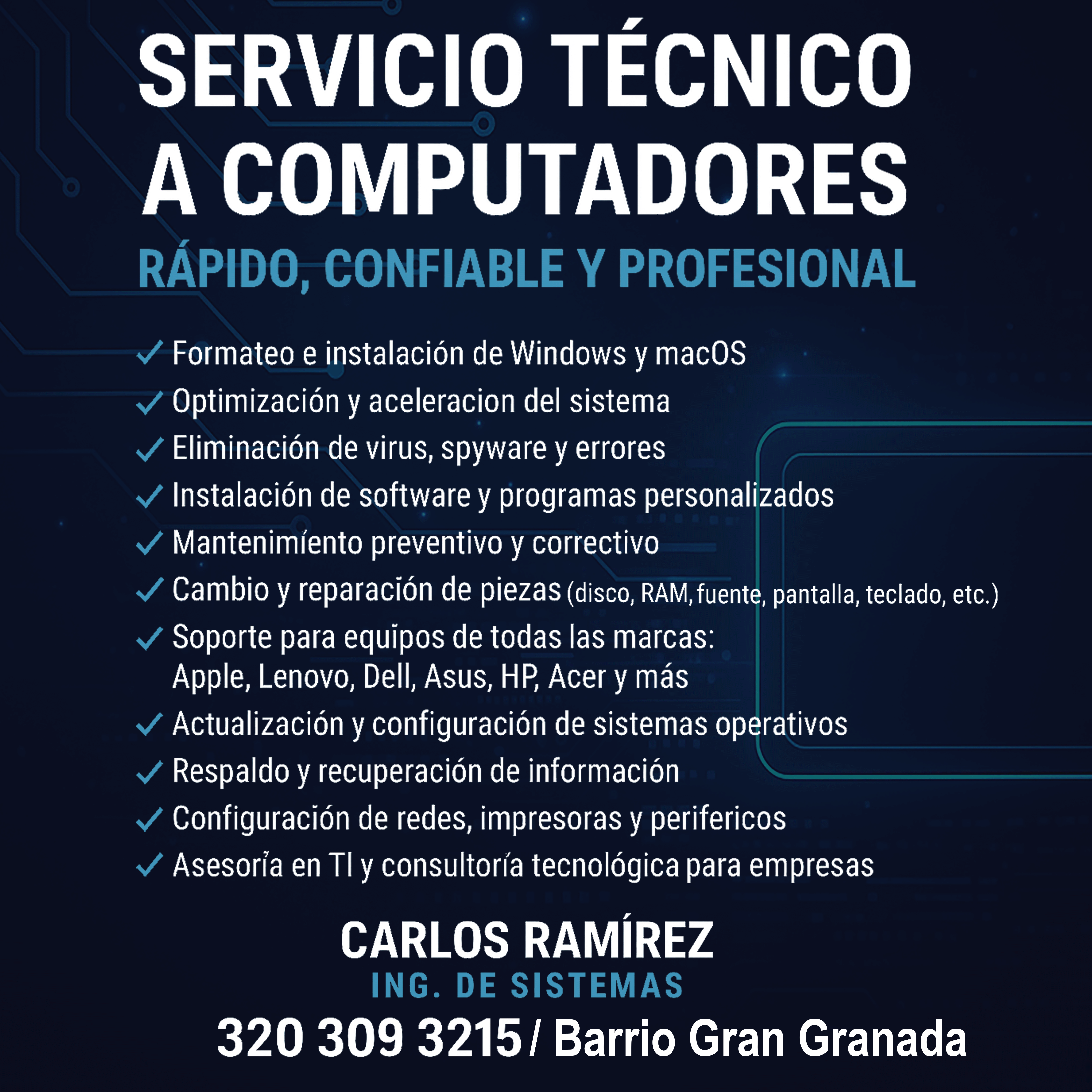 Servicio Técnico de Computadores (ZONA ENGATIVA)