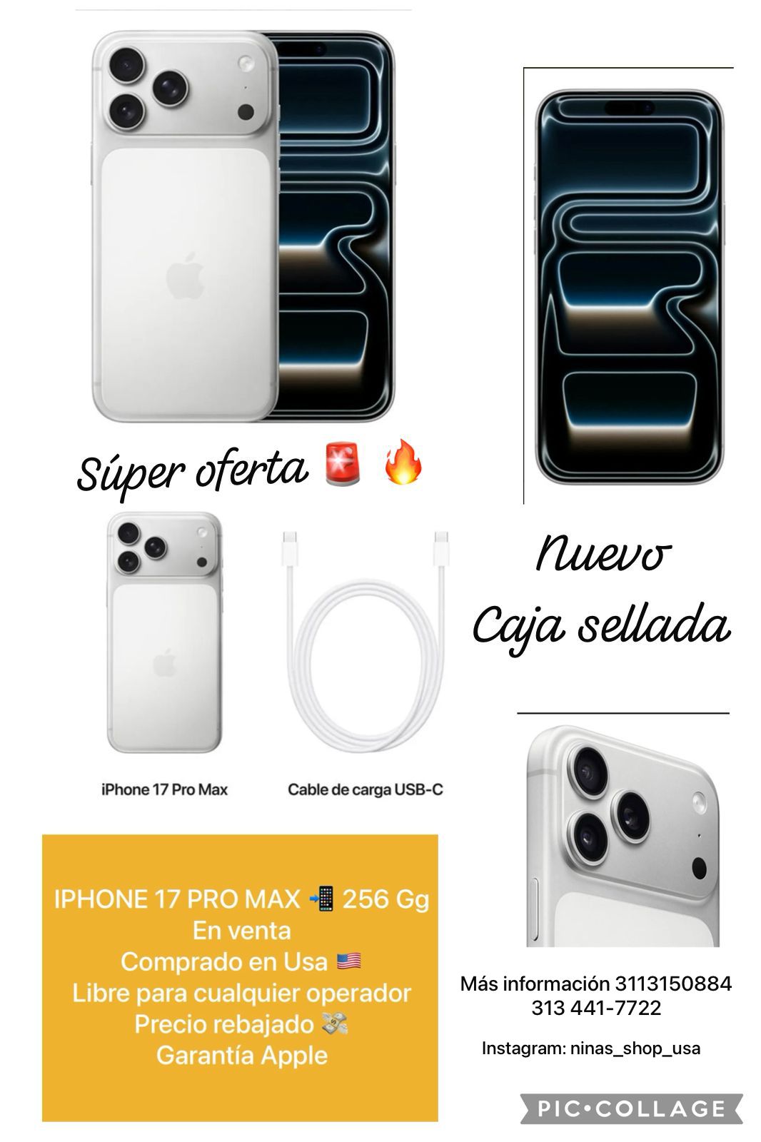 celular iphone 17 pro max 256GB