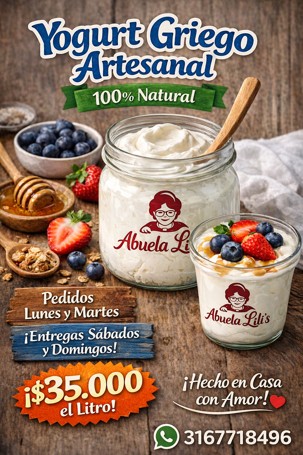 Yogurt Griego 100% Casero