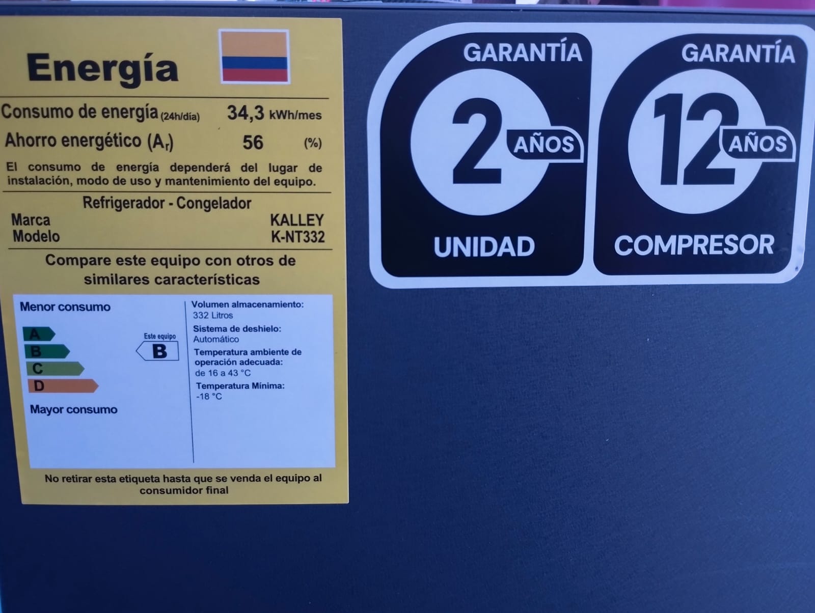 Vendo nevera Kalley no frost precio 1.200.000