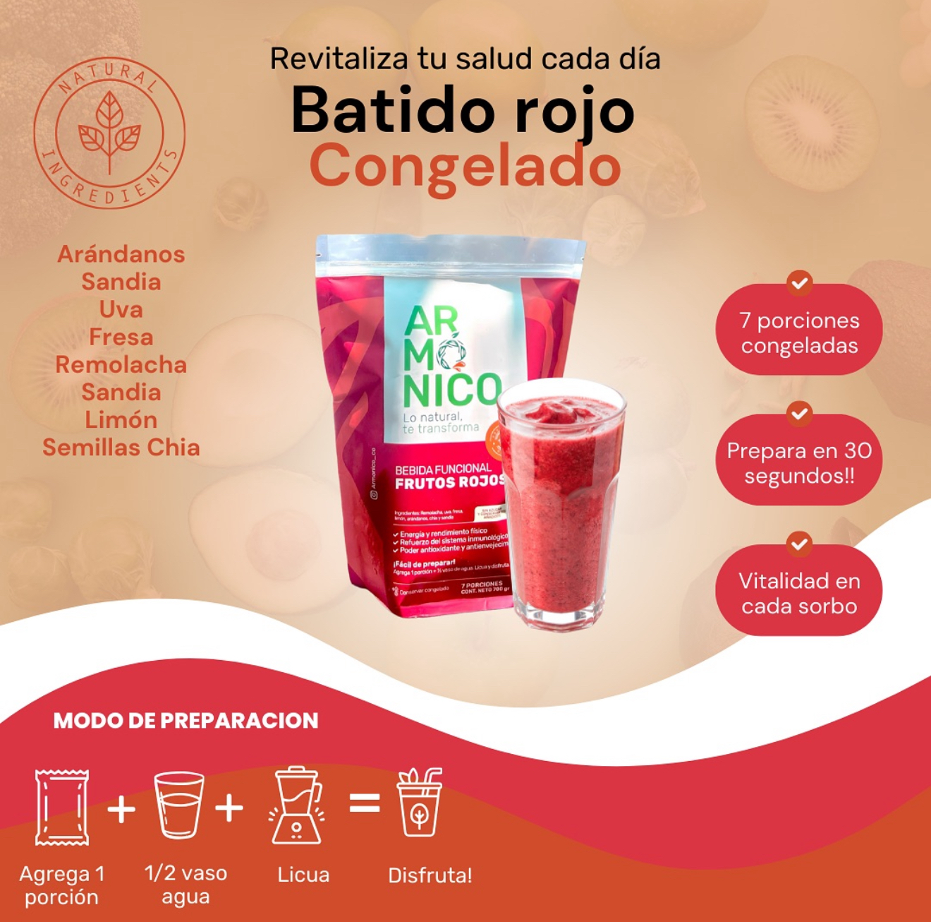 Batido Armónico rojo